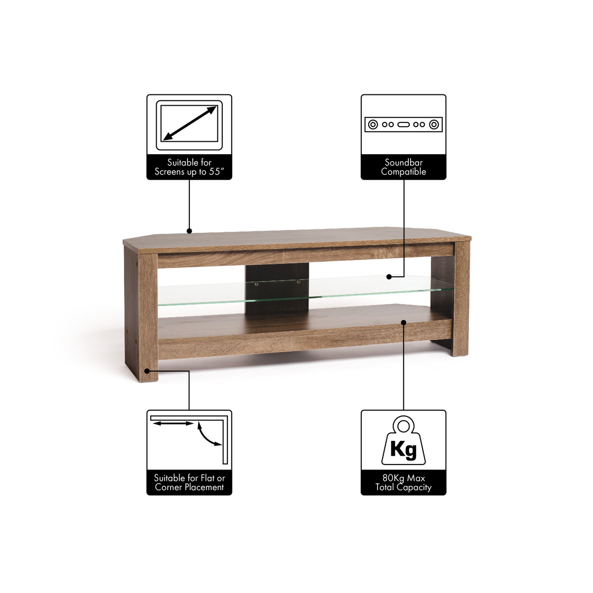 17 Stories Maddocks TV Stand for TVs up to 55" & Reviews Wayfair.co.uk